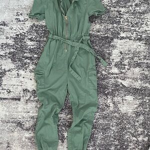 Green Utility Jumpsuit